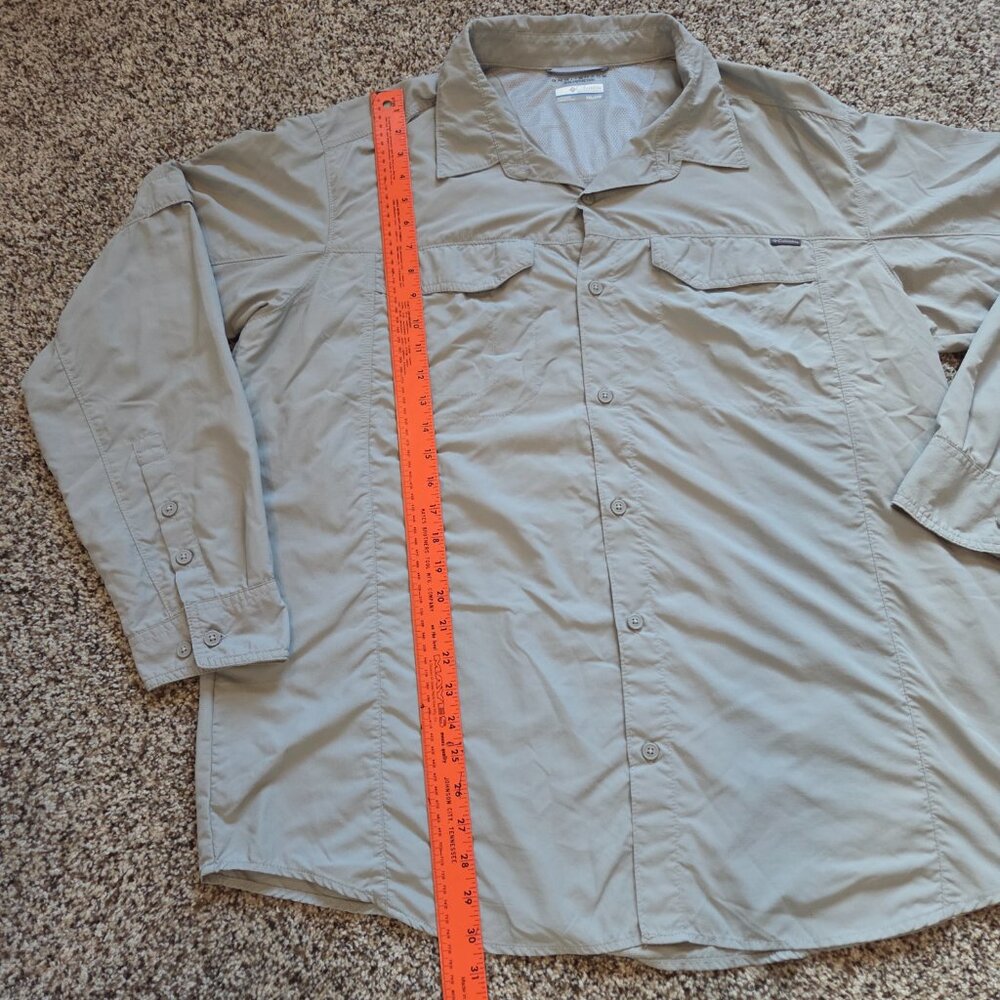 Columbia PFG Fishing Shirt Mens XXL Button Up Omni Shade Gray Long Sleeve Nylon - Picture 5 of 7